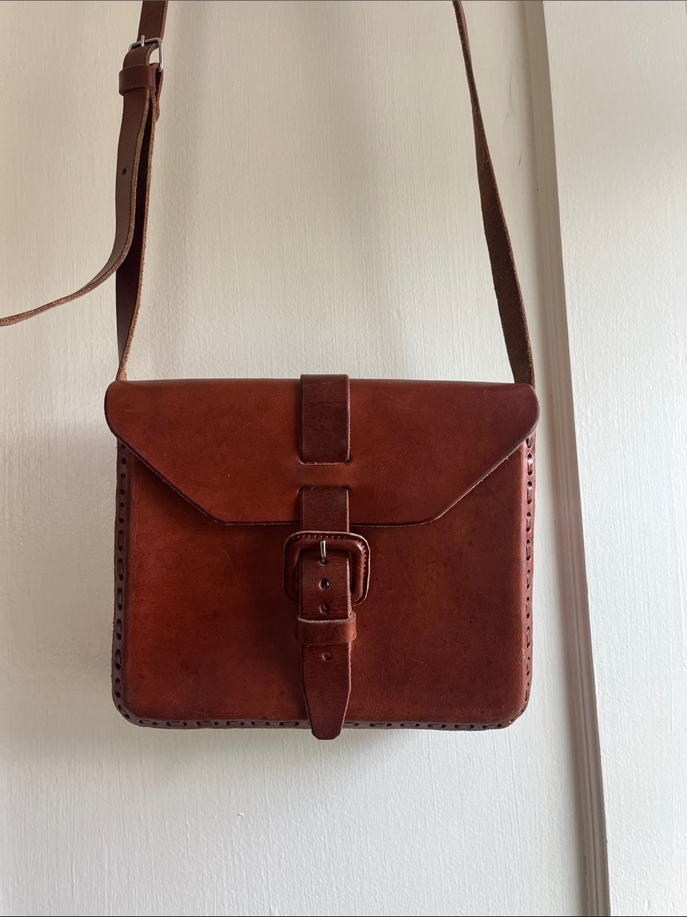 Brown Leather Crossbody Bag - Classic Satchel handmade in Mexico
